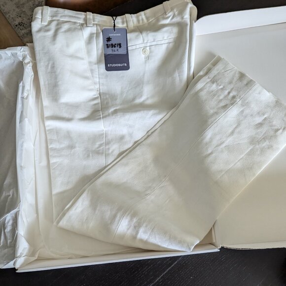 Brand New Studio Suit Pure Linen Suit - Off White - Picture 2 of 4